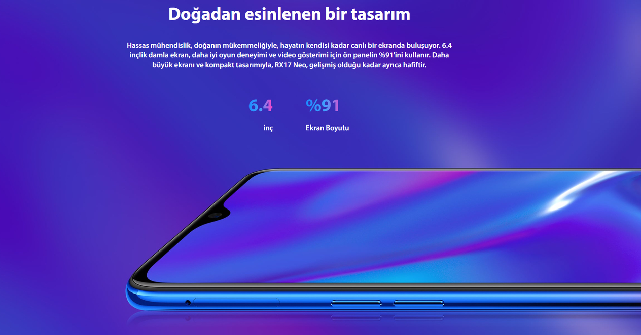Outlet OPPO RX17 Neo Tasarım